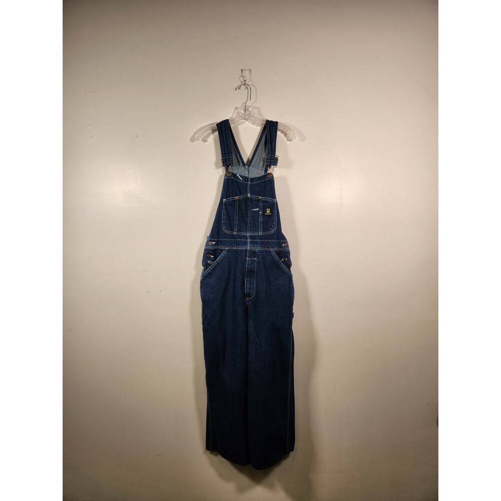 REAL WORK WEAR Vtg Bib Overall Tag 34 x 28 Fit 34 x 23.5 Medium Wash 100% Cotton